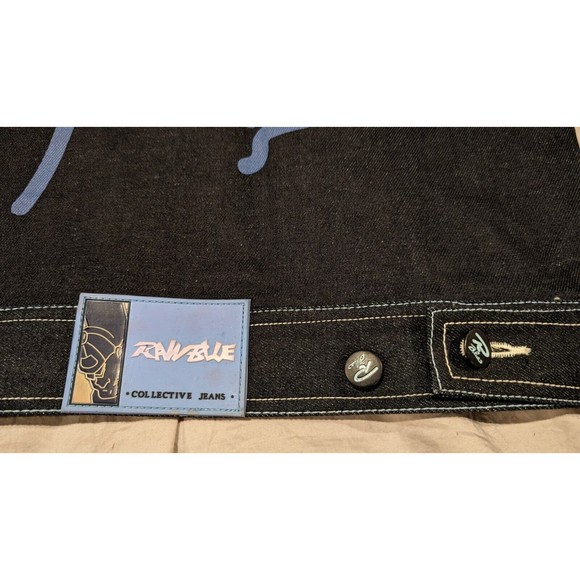Vintage Y2K Raw Blue 3XL Denim Jacket NWT! Deadstock Urban Hip Hop Graffiti - Picture 13 of 16